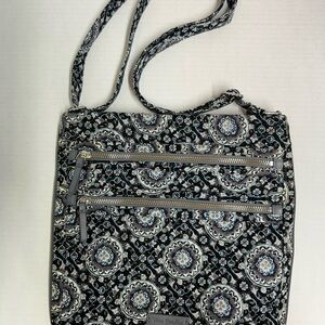 Vera Bradley Black and Blue Patterned Crossbody Bag